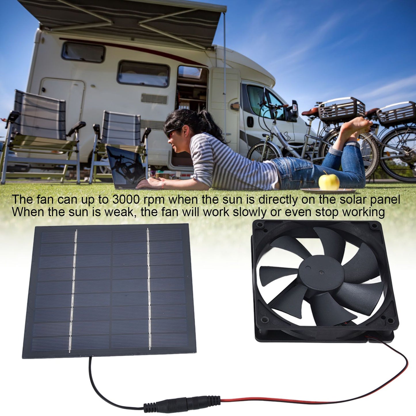 Solar Powered Exhaust Fan 10W Single Fan Waterproof Solar Panel Fan Kit for Chicken Coops Greenhouses V1294-YM0523-3114220029311