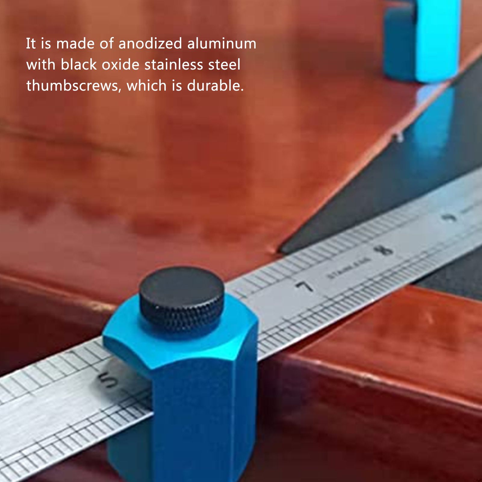 Aluminium Alloy Framing Square Attachment Jig Easy Grip Stair Gauge for Layout Blue V1294-YM0523-3114220029811