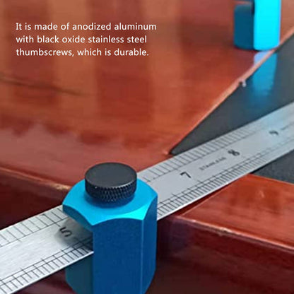 Aluminium Alloy Framing Square Attachment Jig Easy Grip Stair Gauge for Layout Blue V1294-YM0523-3114220029811