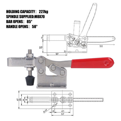 Quick Release Toggle Clamp Stainless Steel Welding Toggle Clamp Woodworking Hand Clamp Tool V1294-YM0523-3114220030511