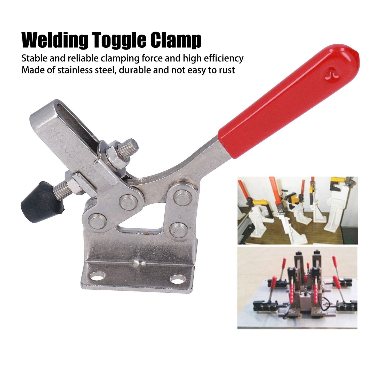 Quick Release Toggle Clamp Stainless Steel Welding Toggle Clamp Woodworking Hand Clamp Tool V1294-YM0523-3114220030511