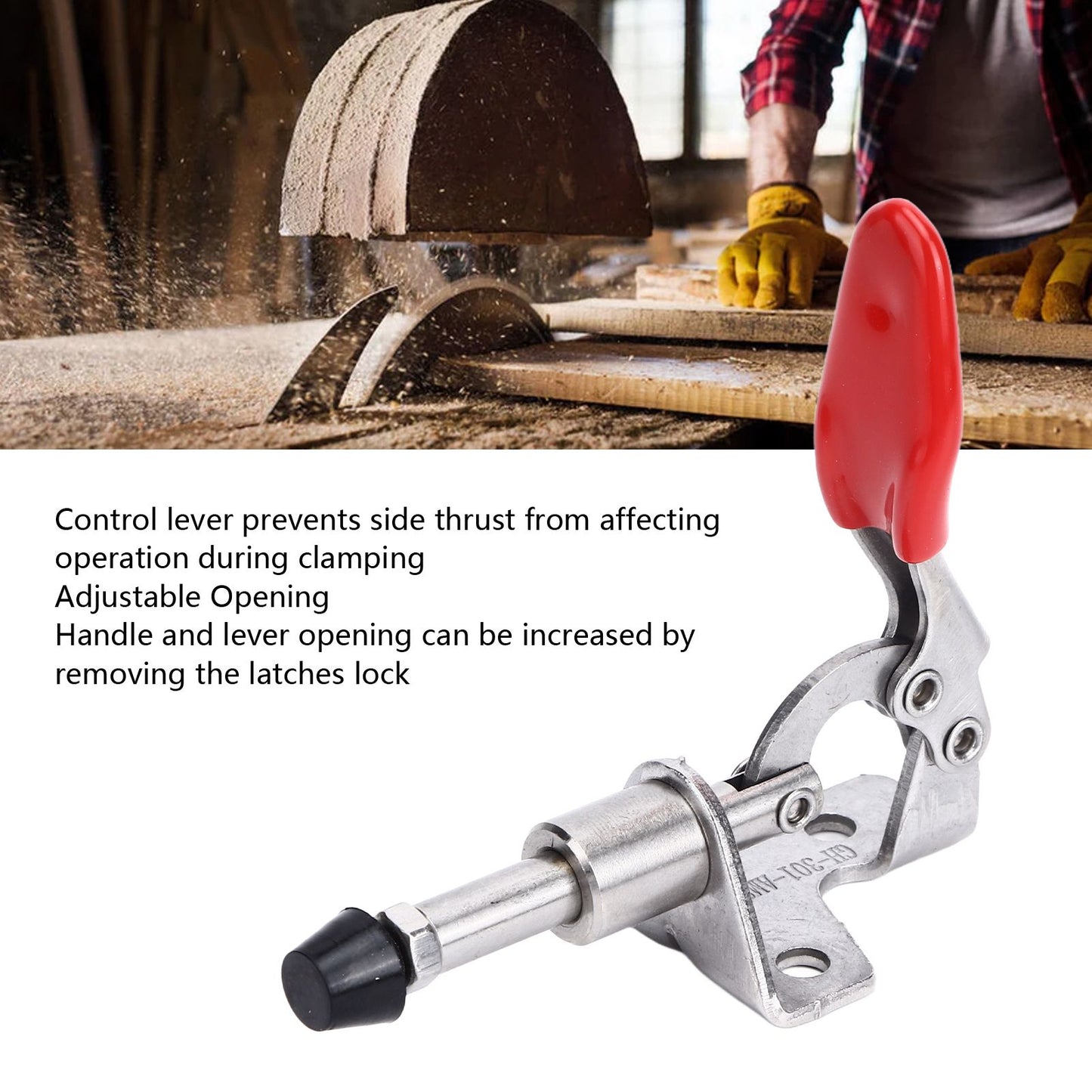 Quick Release Toggle Clamp Stainless Steel 99.2lb Capacity Prevent Slip Push Pull Lever Clamp for Woodworking V1294-YM0523-3114220031411