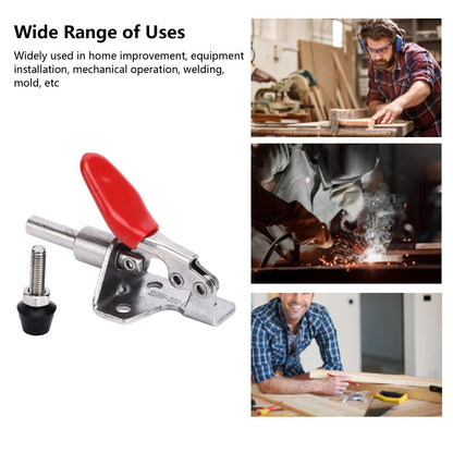 Quick Release Toggle Clamp Stainless Steel 99.2lb Capacity Prevent Slip Push Pull Lever Clamp for Woodworking V1294-YM0523-3114220031411