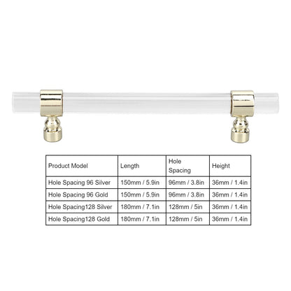 Crystal Acrylic Handle Transparent Easy to Install Drawer Pull Handle for Cabinets Drawers Dressers B01277S V1294-YM0523-3114220031813