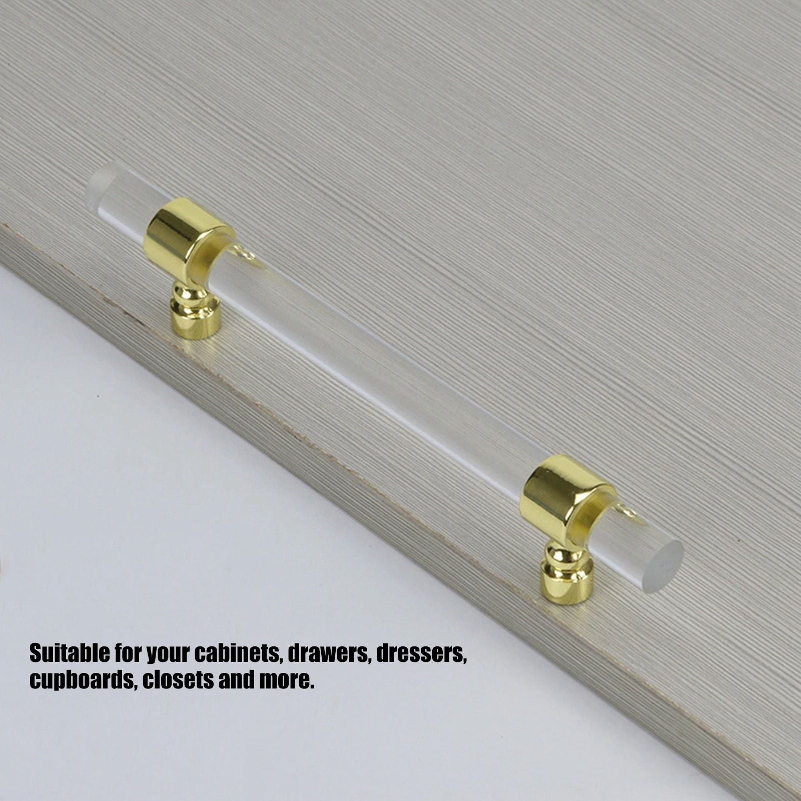 Crystal Acrylic Handle Transparent Easy to Install Drawer Pull Handle for Cabinets Drawers Dressers B01277S V1294-YM0523-3114220031813