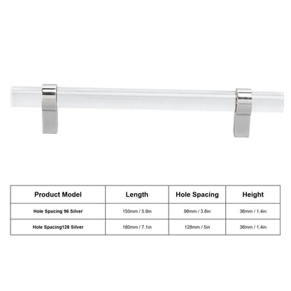 Crystal Acrylic Handle Modern Transparent Drawer Pull Handle for Closets Bookcases Shoe Cabinet Hole Spacing V1294-YM0523-3114220031911
