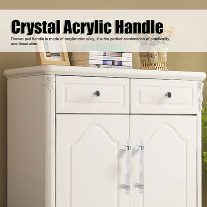 Crystal Acrylic Handle Modern Transparent Drawer Pull Handle for Closets Bookcases Shoe Cabinet Hole Spacing V1294-YM0523-3114220031911