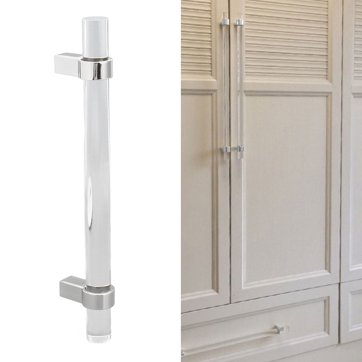 Crystal Acrylic Handle Modern Transparent Drawer Pull Handle for Closets Bookcases Shoe Cabinet Hole V1294-YM0523-3114220031913