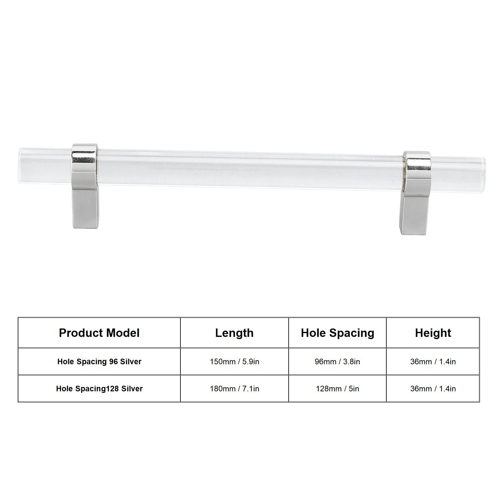Crystal Acrylic Handle Modern Transparent Drawer Pull Handle for Closets Bookcases Shoe Cabinet Hole V1294-YM0523-3114220031913