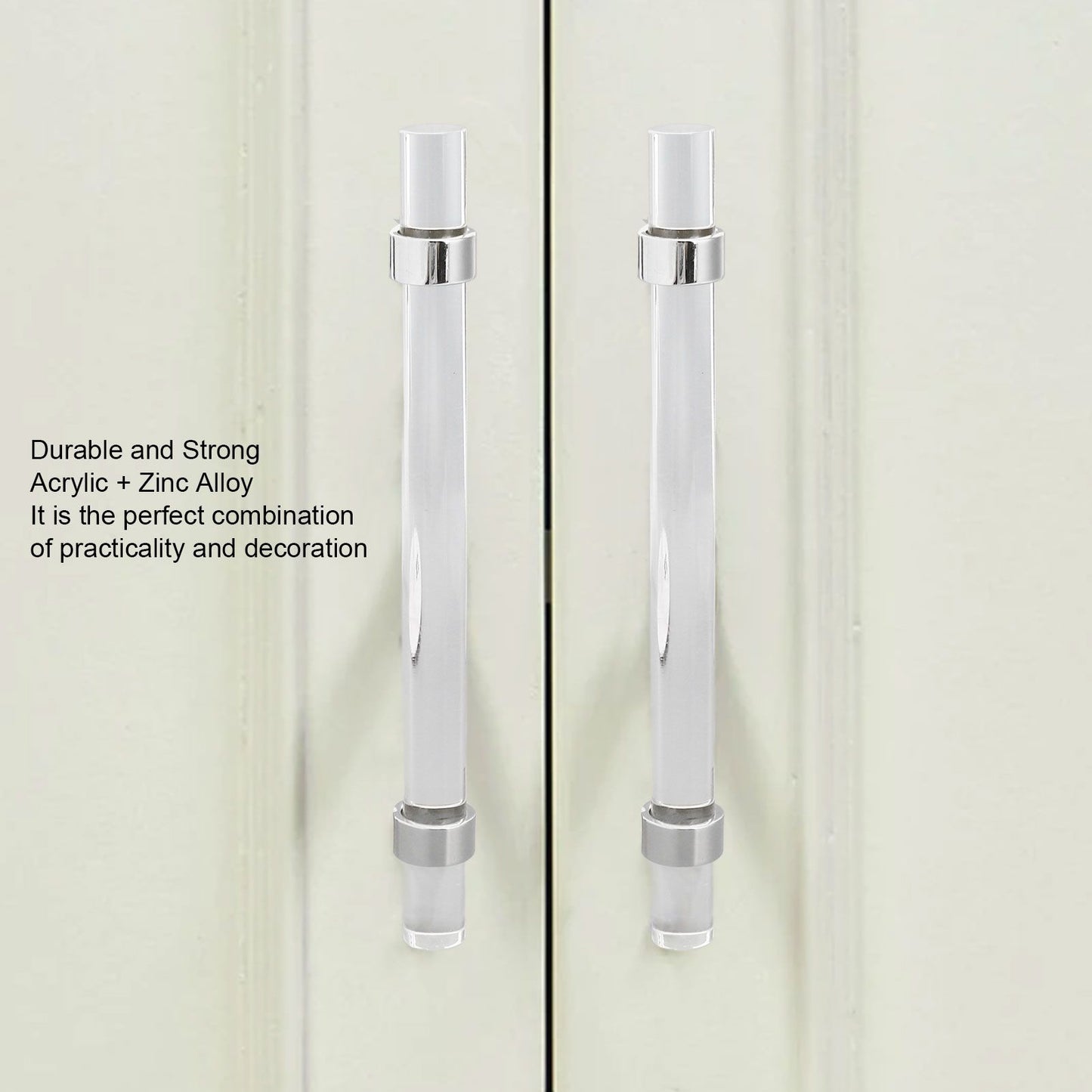 Crystal Acrylic Handle Modern Transparent Drawer Pull Handle for Closets Bookcases Shoe Cabinet Hole V1294-YM0523-3114220031913