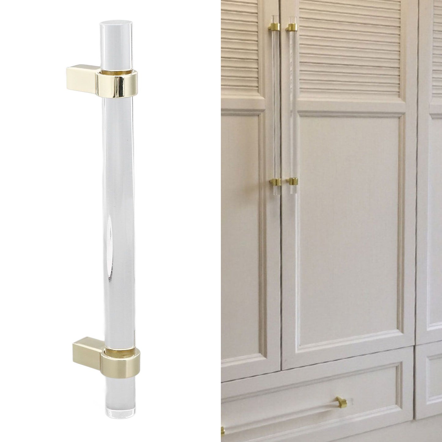 Crystal Acrylic Handle Modern Transparent Drawer Pull Handle for Closets Bookcases Shoe Cabinet Hole V1294-YM0523-3114220031914