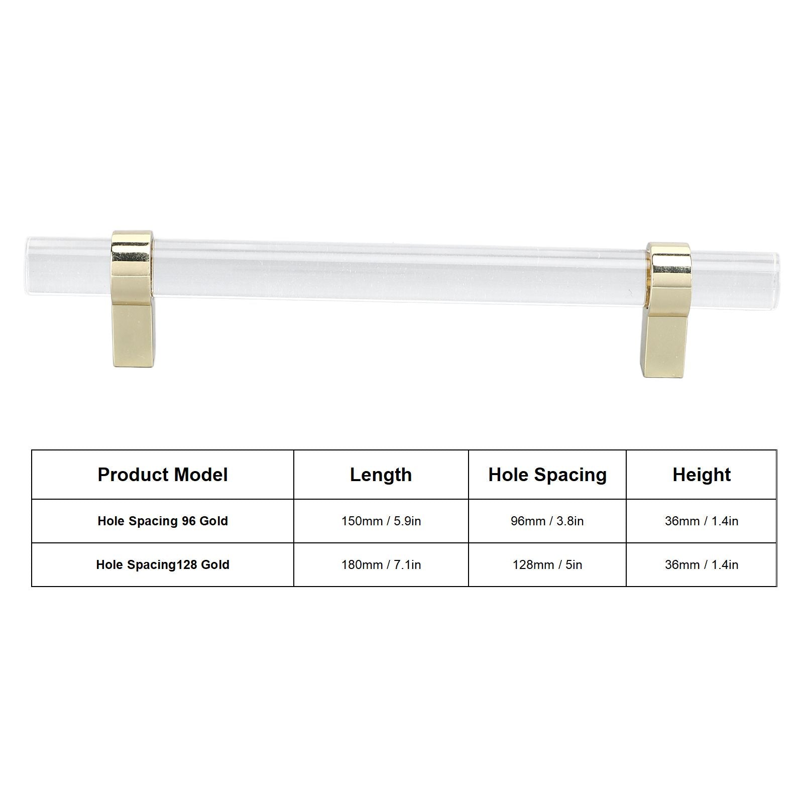 Crystal Acrylic Handle Modern Transparent Drawer Pull Handle for Closets Bookcases Shoe Cabinet Hole V1294-YM0523-3114220031914