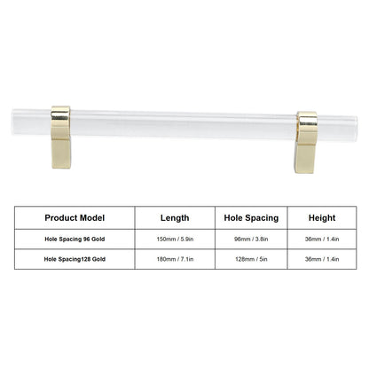 Crystal Acrylic Handle Modern Transparent Drawer Pull Handle for Closets Bookcases Shoe Cabinet Hole V1294-YM0523-3114220031914