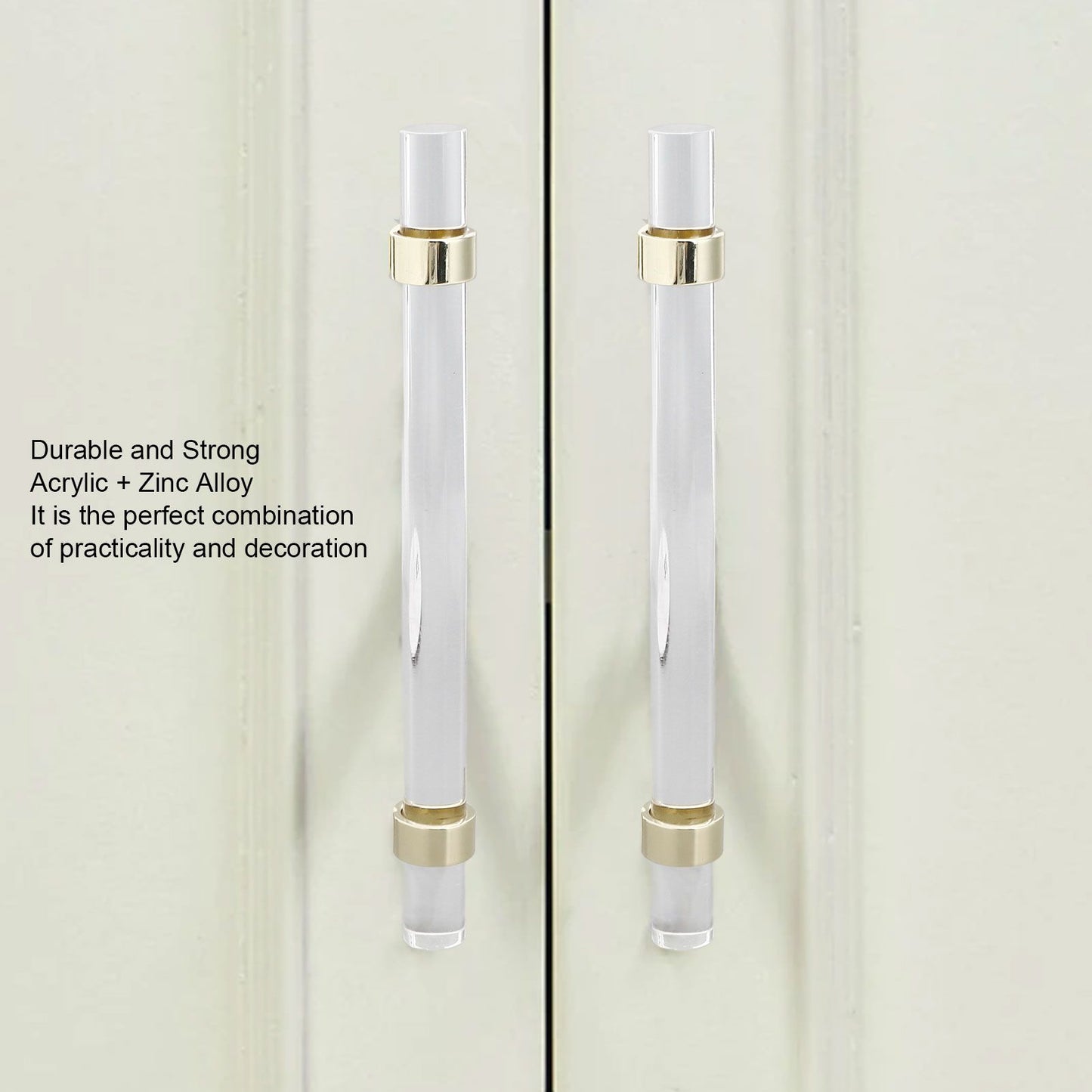 Crystal Acrylic Handle Modern Transparent Drawer Pull Handle for Closets Bookcases Shoe Cabinet Hole V1294-YM0523-3114220031914