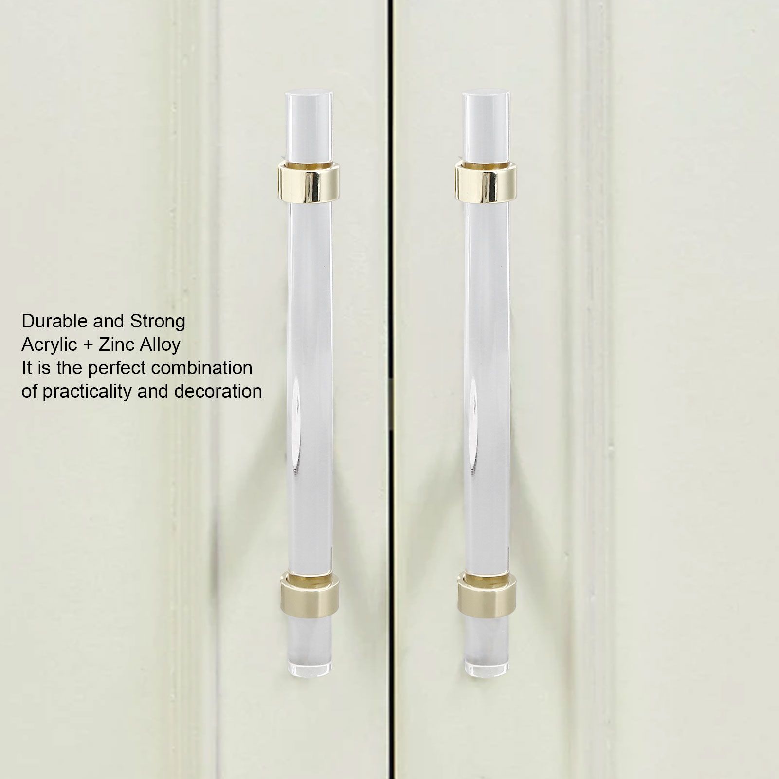 Crystal Acrylic Handle Modern Transparent Drawer Pull Handle for Closets Bookcases Shoe Cabinet Hole V1294-YM0523-3114220031914
