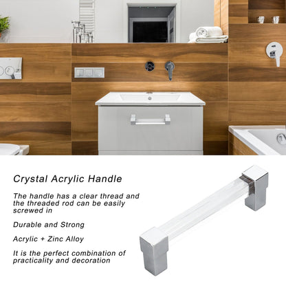 Acrylic Drawer Pulls Single Hole Crystal Cabinet Drawer Pulls for Kitchen Cabinets Dresser Cupboard Hole V1294-YM0523-3114220032211