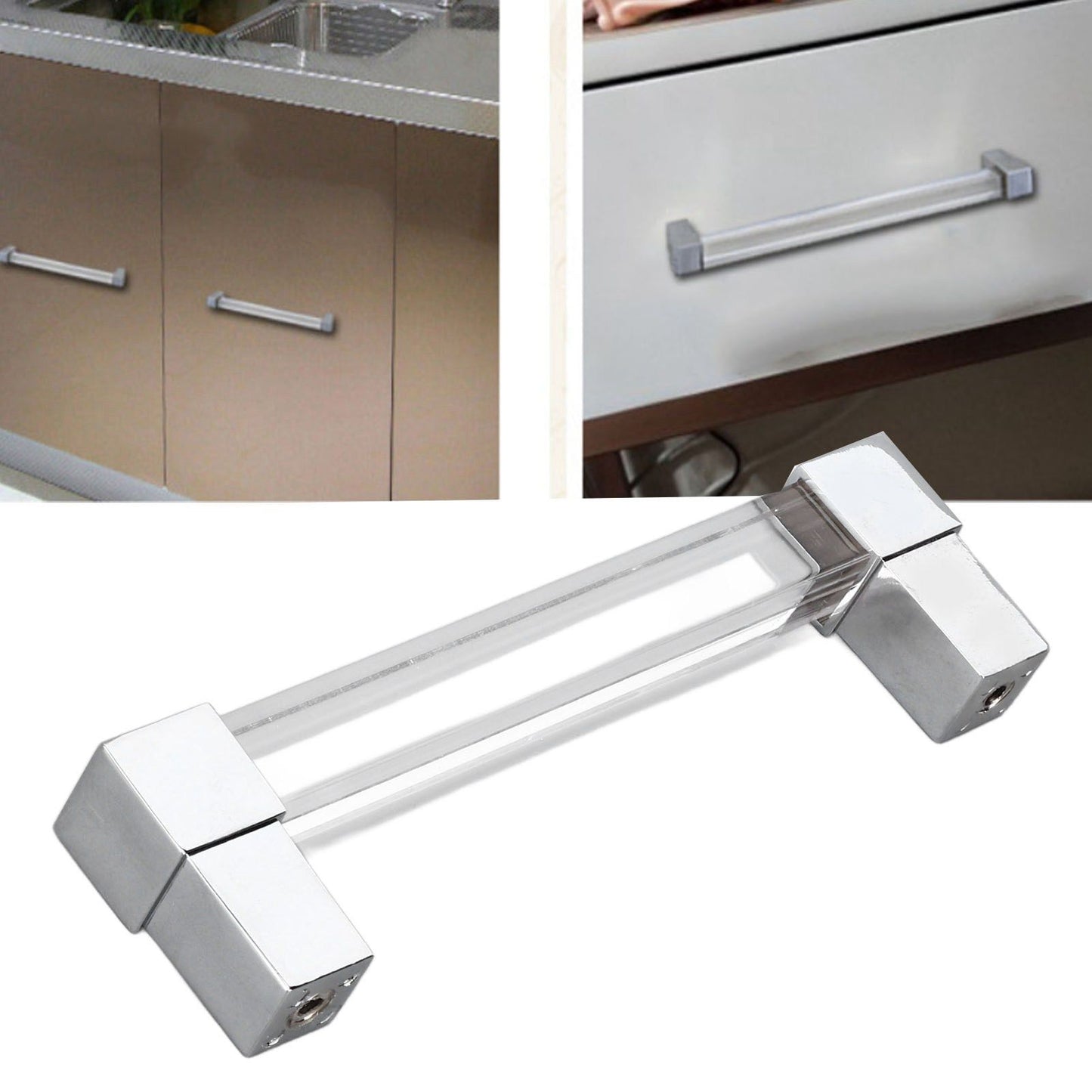 Acrylic Drawer Pulls Single Hole Crystal Cabinet Drawer Pulls for Kitchen Cabinets Dresser Cupboard Hole V1294-YM0523-3114220032214