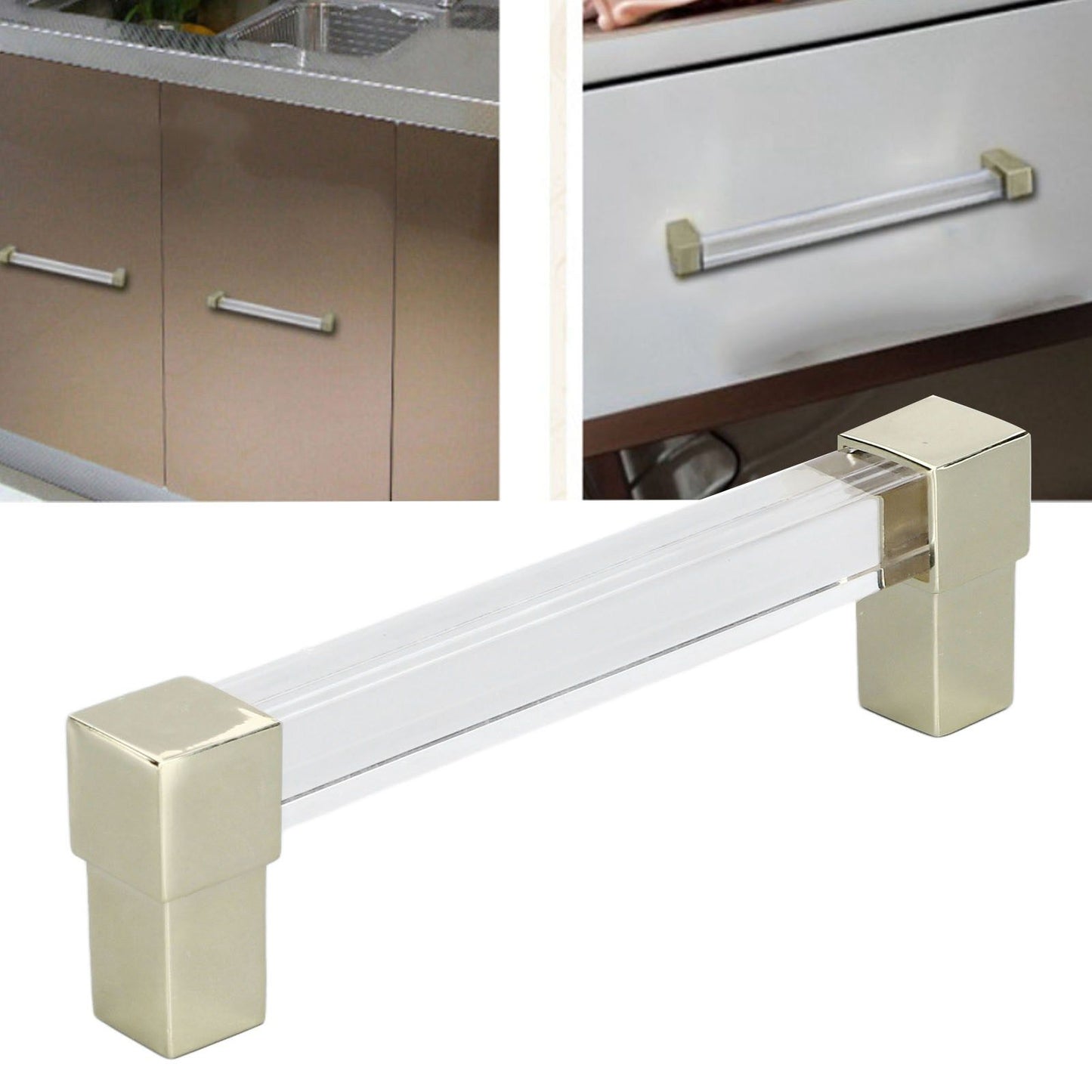 Acrylic Drawer Pulls Single Hole Crystal Cabinet Drawer Pulls for Kitchen Cabinets Dresser Cupboard Hole V1294-YM0523-3114220032215