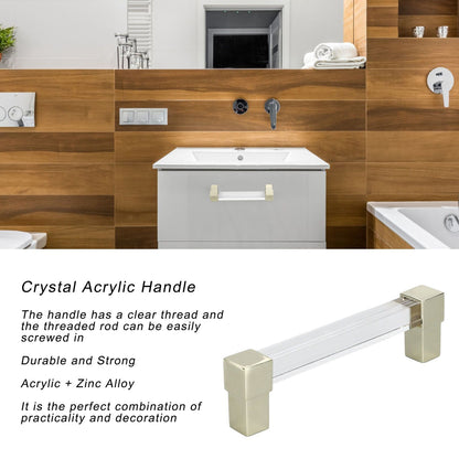 Acrylic Drawer Pulls Single Hole Crystal Cabinet Drawer Pulls for Kitchen Cabinets Dresser Cupboard Hole V1294-YM0523-3114220032215
