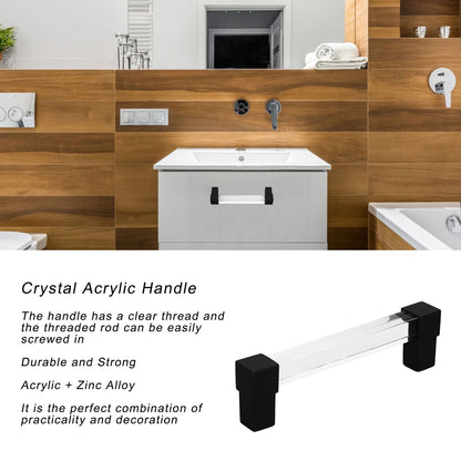 Acrylic Drawer Pulls Single Hole Crystal Cabinet Drawer Pulls for Kitchen Cabinets Dresser Cupboard Hole V1294-YM0523-3114220032216