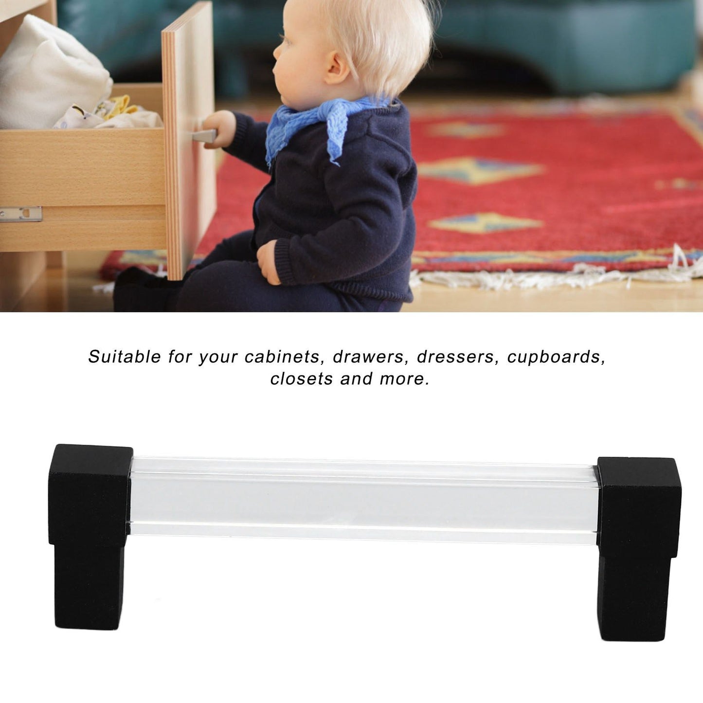 Acrylic Drawer Pulls Single Hole Crystal Cabinet Drawer Pulls for Kitchen Cabinets Dresser Cupboard Hole V1294-YM0523-3114220032216