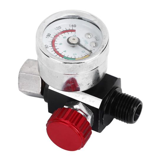 G1/4 140psi Air Pressure Regulator Spray Paint Air Pressure Regulator Airbrush Adjusting Valve V1294-YM0523-3114220032511