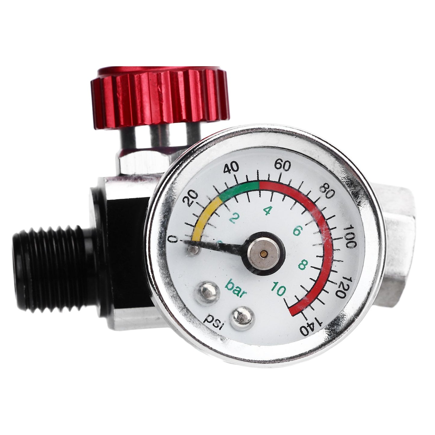 G1/4 140psi Air Pressure Regulator Spray Paint Air Pressure Regulator Airbrush Adjusting Valve V1294-YM0523-3114220032511