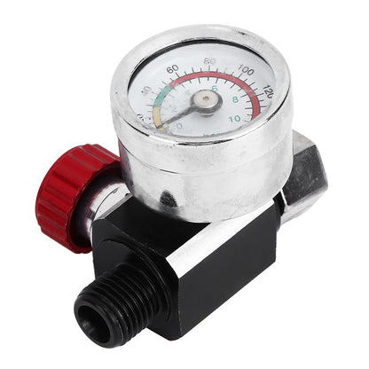 G1/4 140psi Air Pressure Regulator Spray Paint Air Pressure Regulator Airbrush Adjusting Valve V1294-YM0523-3114220032511