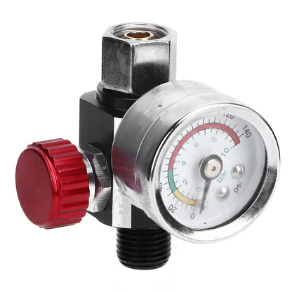 G1/4 140psi Air Pressure Regulator Spray Paint Air Pressure Regulator Airbrush Adjusting Valve V1294-YM0523-3114220032511