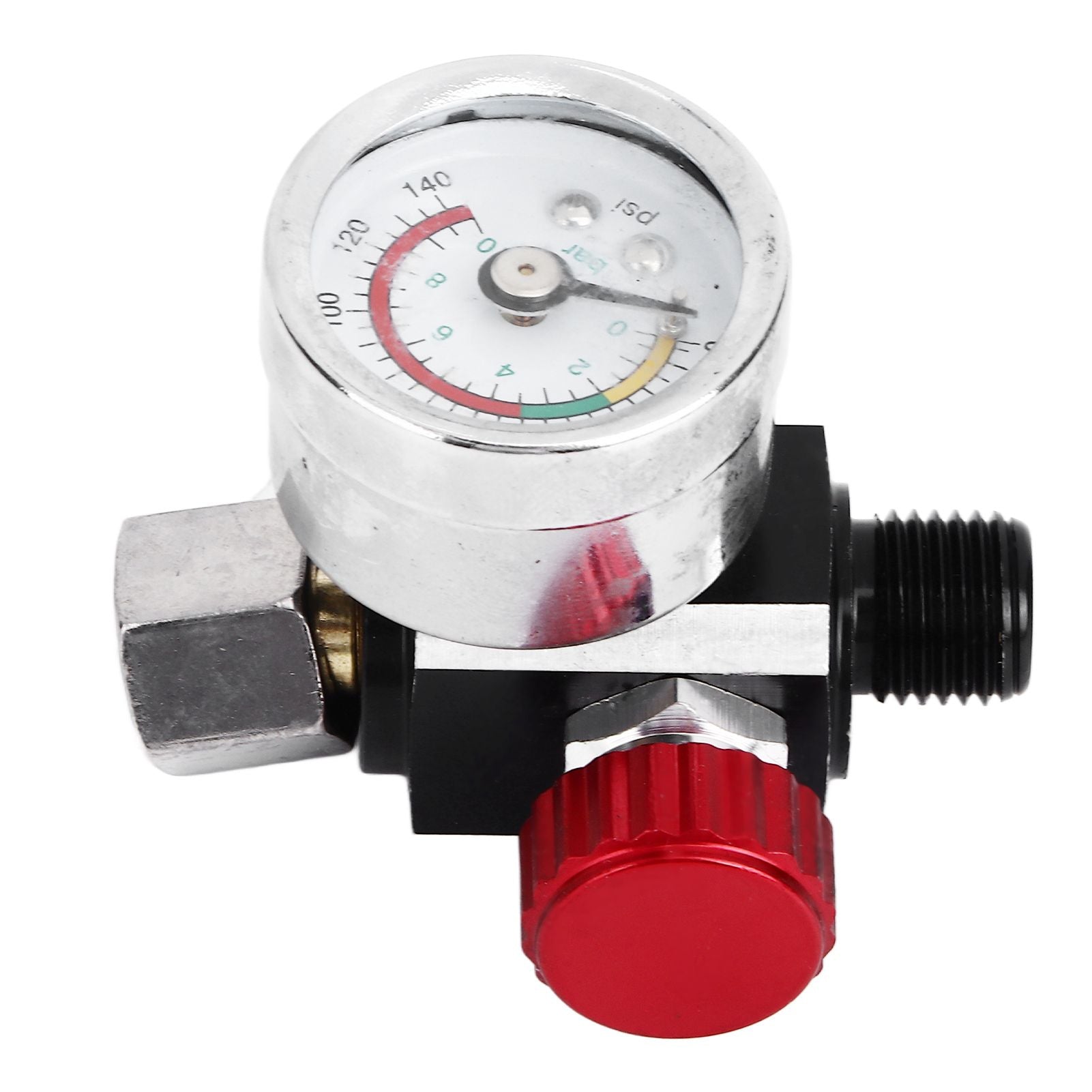 G1/4 140psi Air Pressure Regulator Spray Paint Air Pressure Regulator Airbrush Adjusting Valve V1294-YM0523-3114220032511