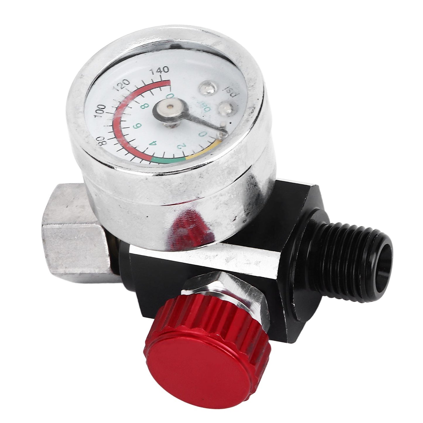 G1/4 140psi Air Pressure Regulator Spray Paint Air Pressure Regulator Airbrush Adjusting Valve V1294-YM0523-3114220032511