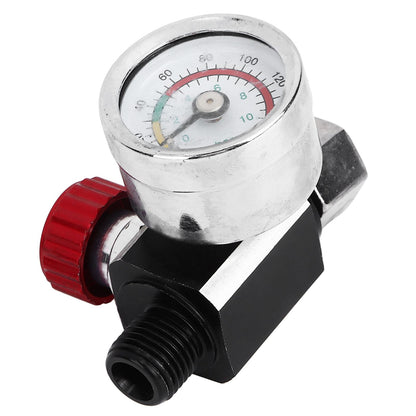 G1/4 140psi Air Pressure Regulator Spray Paint Air Pressure Regulator Airbrush Adjusting Valve V1294-YM0523-3114220032511