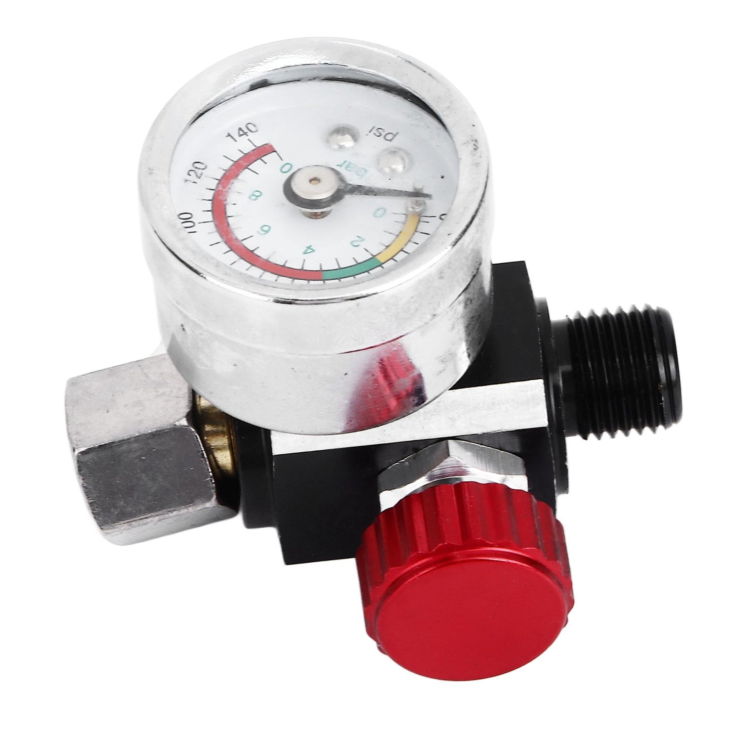 G1/4 140psi Air Pressure Regulator Spray Paint Air Pressure Regulator Airbrush Adjusting Valve V1294-YM0523-3114220032511