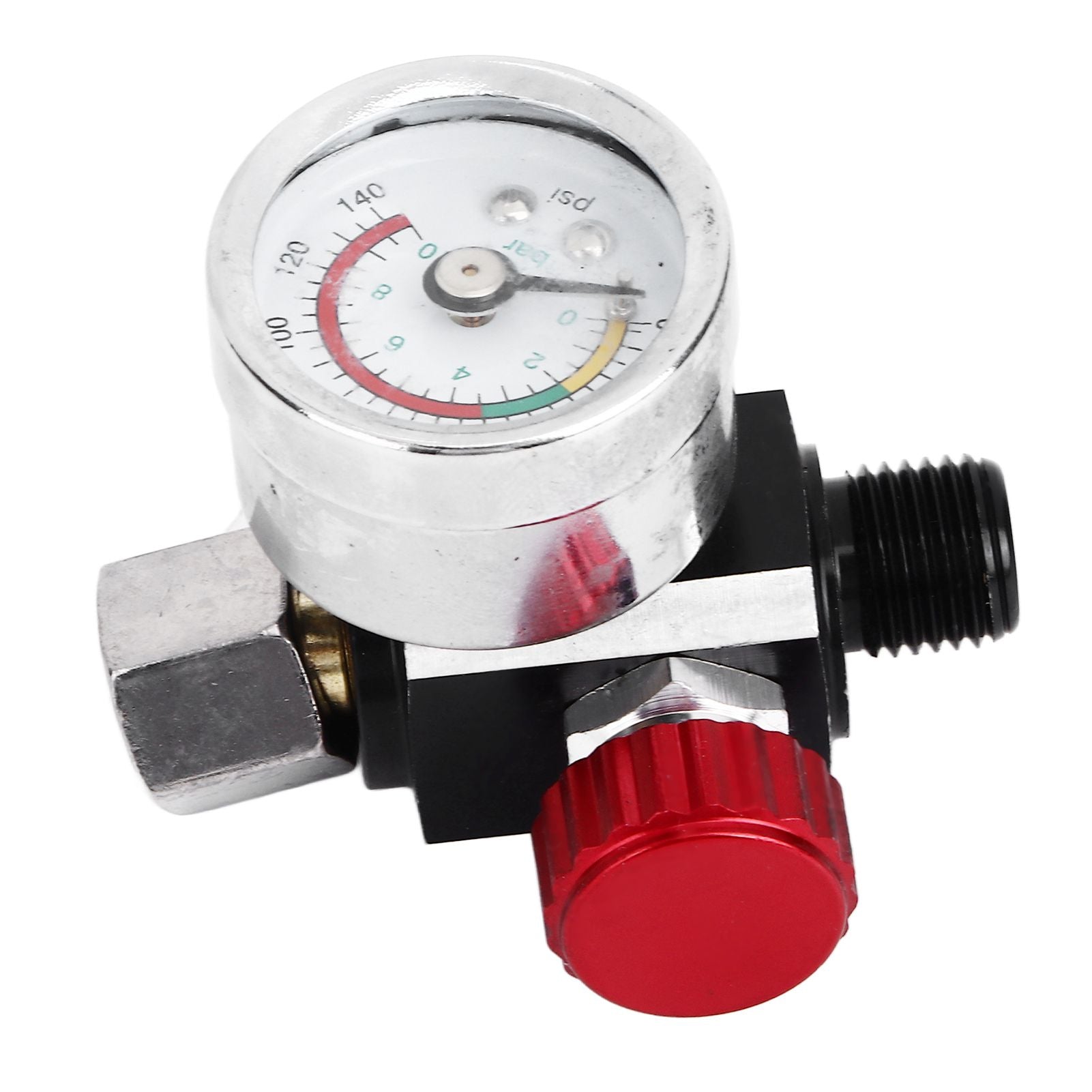 G1/4 140psi Air Pressure Regulator Spray Paint Air Pressure Regulator Airbrush Adjusting Valve V1294-YM0523-3114220032511
