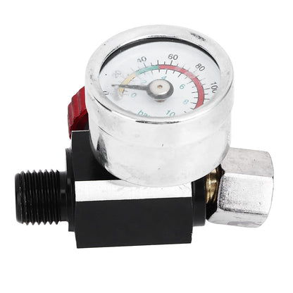 G1/4 140psi Air Pressure Regulator Spray Paint Air Pressure Regulator Airbrush Adjusting Valve V1294-YM0523-3114220032511