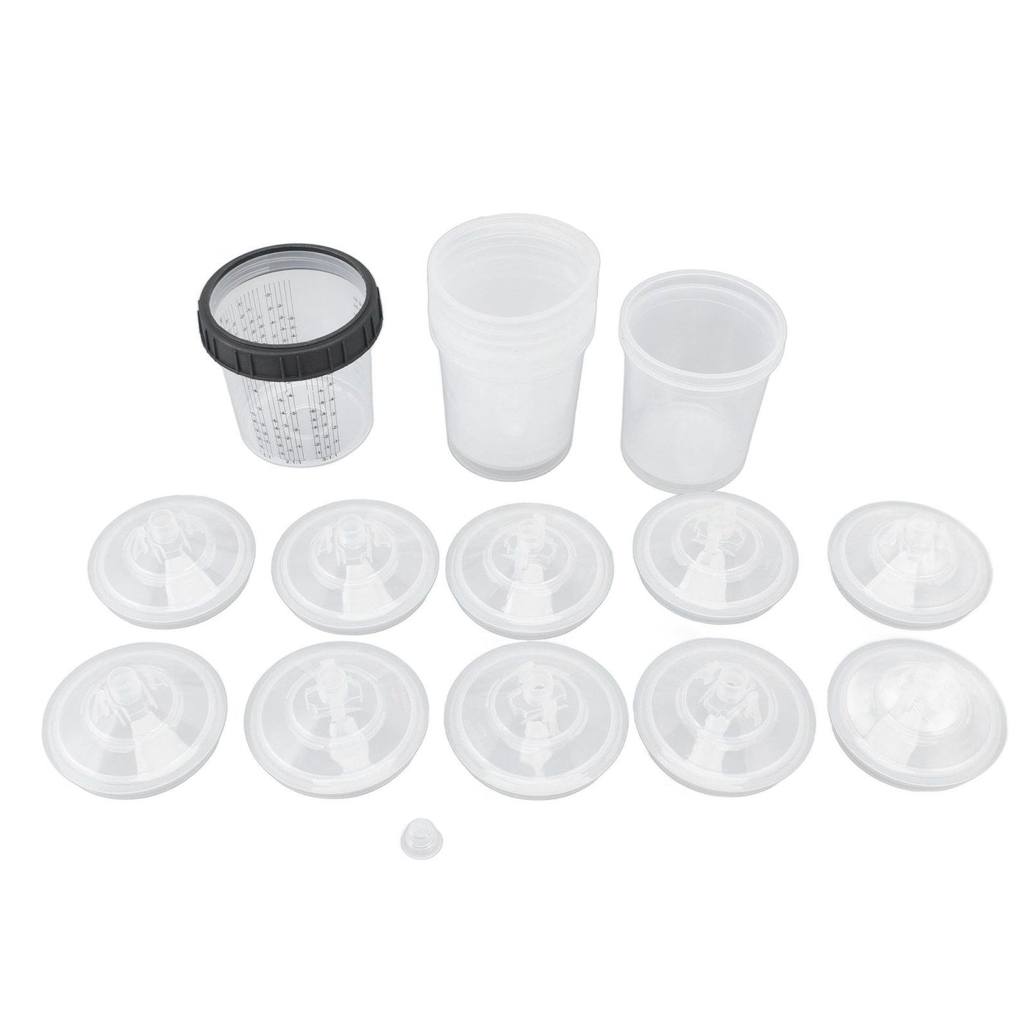 Disposable Paint Spray Cup Plastic Spray Paint Mixing Cup with Lids Painting Supplie 600ml V1294-YM0523-3114220033511