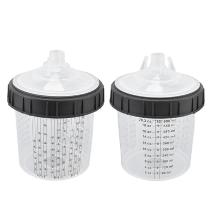 Disposable Paint Spray Cup Plastic Spray Paint Mixing Cup with Lids Painting Supplie 600ml V1294-YM0523-3114220033511