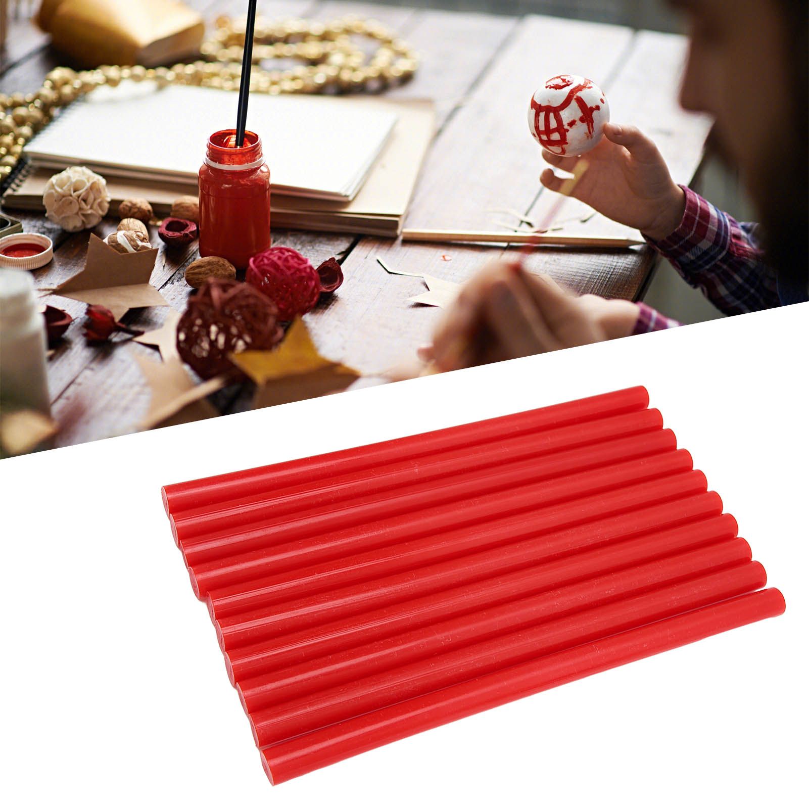 10Pcs Hot Melt Glue Sticks 11x200mm Adhesive Hot Glue Sticks for Arts Crafts Home Engineering V1294-YM0523-3114220033611
