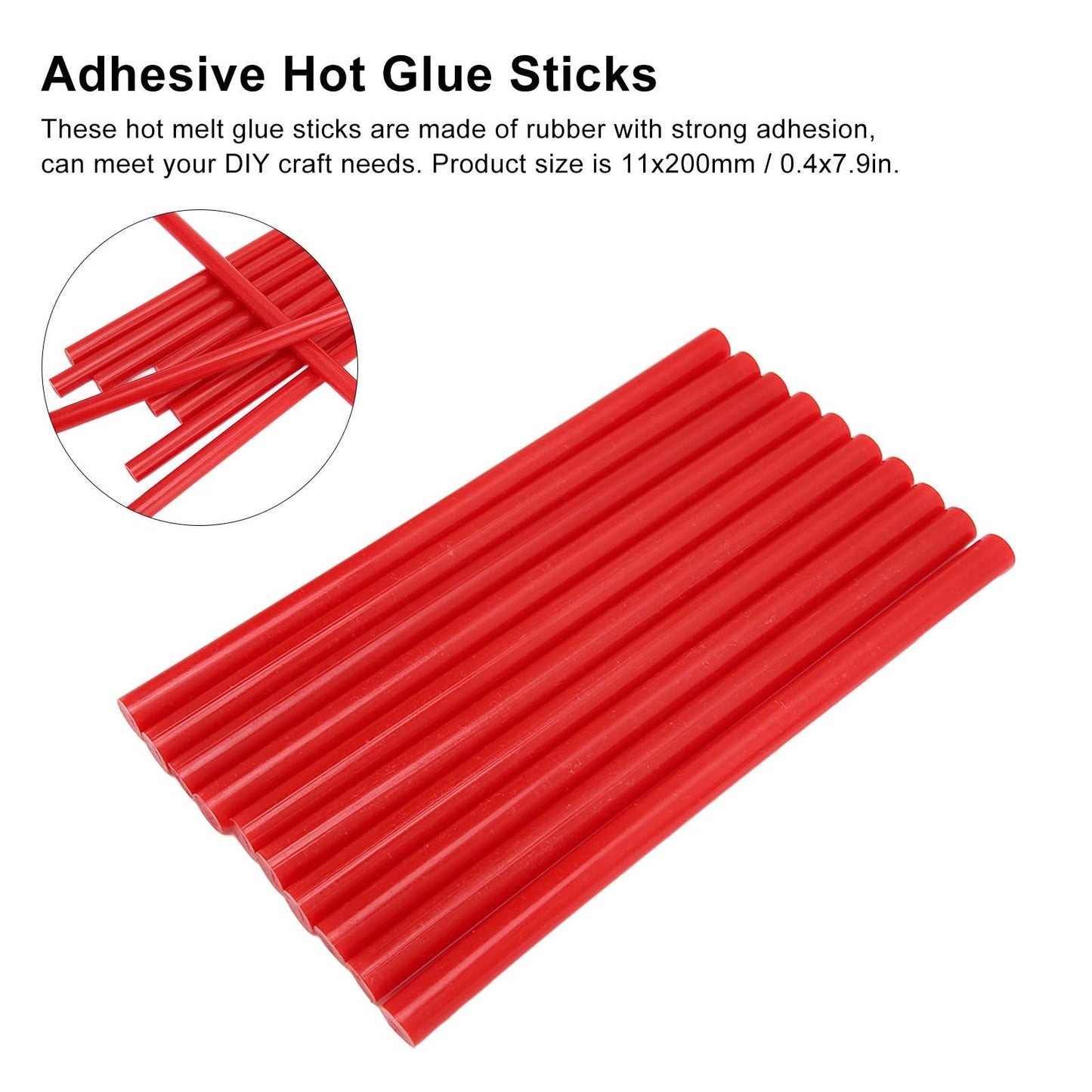 10Pcs Hot Melt Glue Sticks 11x200mm Adhesive Hot Glue Sticks for Arts Crafts Home Engineering V1294-YM0523-3114220033611