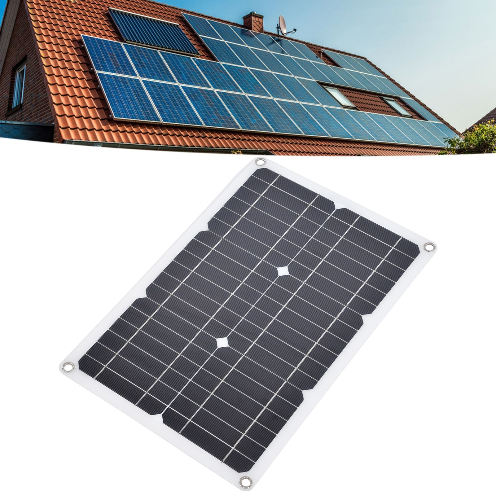 Dual USB Port Solar Panel Versatile Portable Solar Panel Charger Photovoltaic Charging with 10A Controller V1294-YM0523-3114220034111