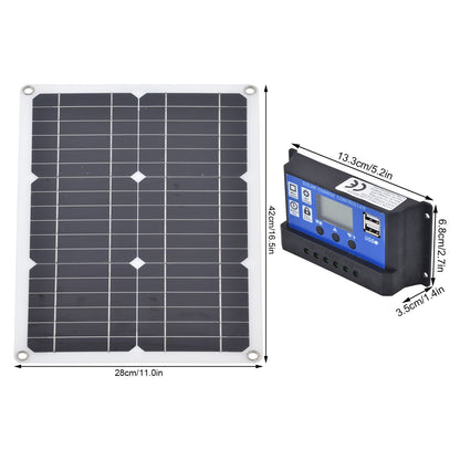 Dual USB Port Solar Panel Versatile Portable Solar Panel Charger Photovoltaic Charging with 10A Controller V1294-YM0523-3114220034111