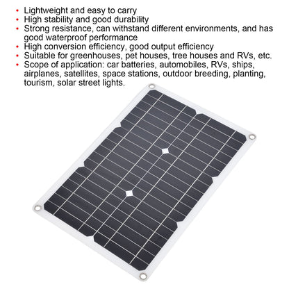 Dual USB Port Solar Panel Versatile Portable Solar Panel Charger Photovoltaic Charging with 10A Controller V1294-YM0523-3114220034111