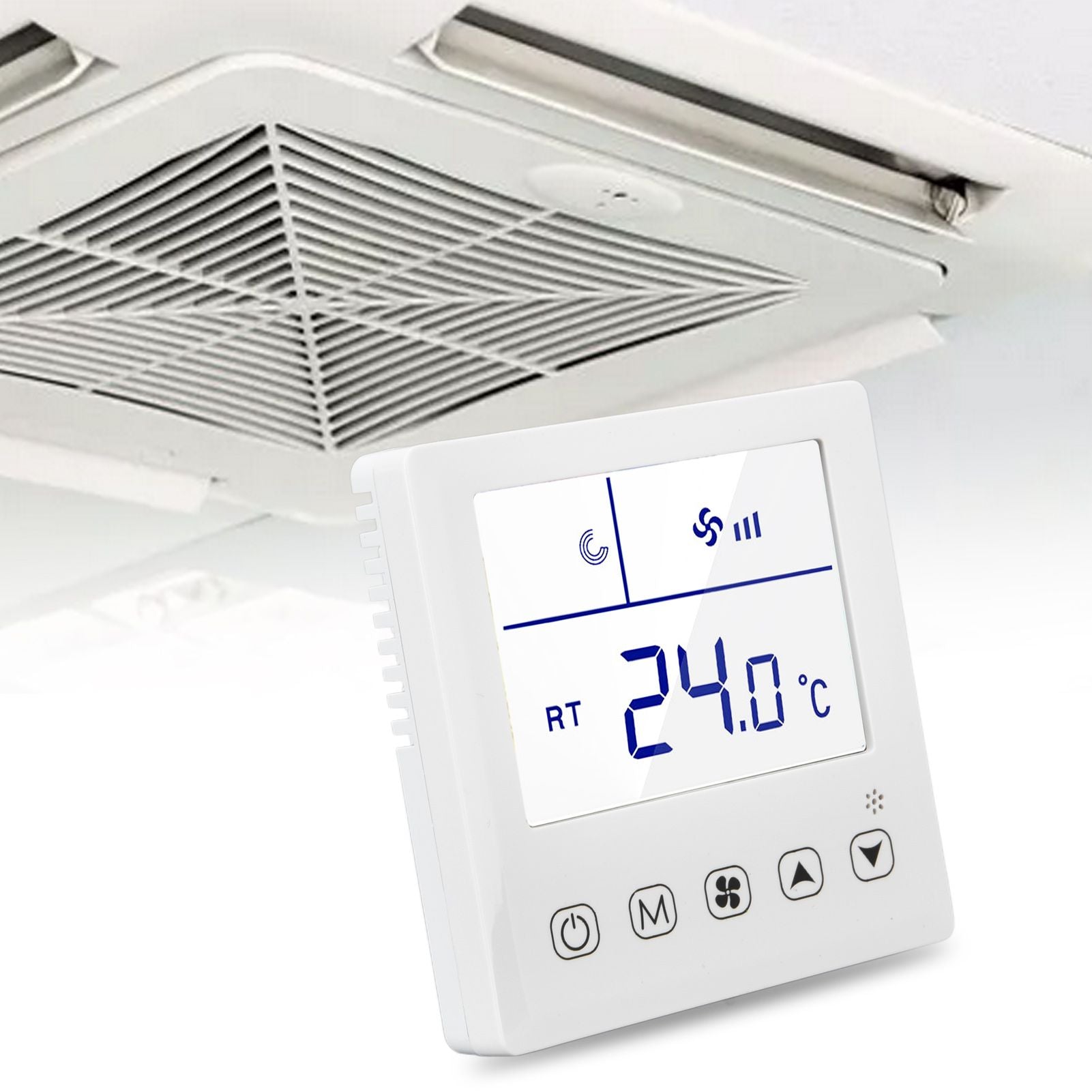 Digital Thermostat Ventilation Function Accurate LCD Display Air Conditioning Temp Controller for Home Hotel V1294-YM0523-3114220035411