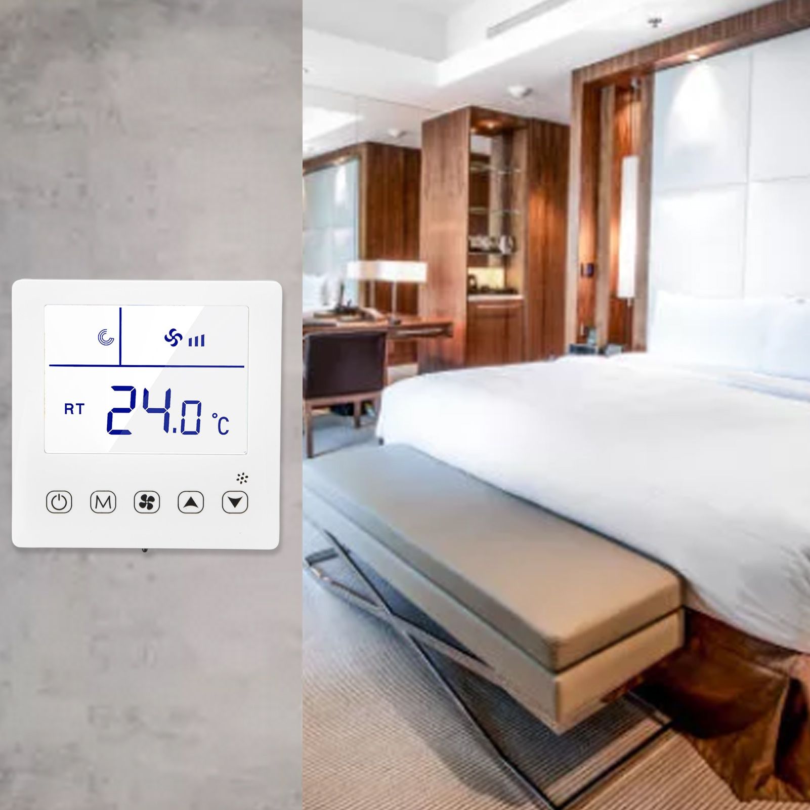 Digital Thermostat Ventilation Function Accurate LCD Display Air Conditioning Temp Controller for Home Hotel V1294-YM0523-3114220035411