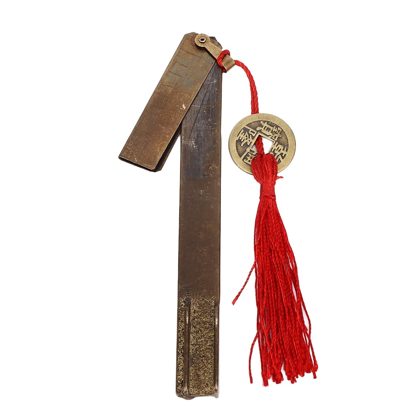 Chinese Antique Lock Retro Spacing 9cm/3.5in Classic Pattern Brass Horizontal Padlock Lock for Gift Boxes V1294-YM0523-3114220035911