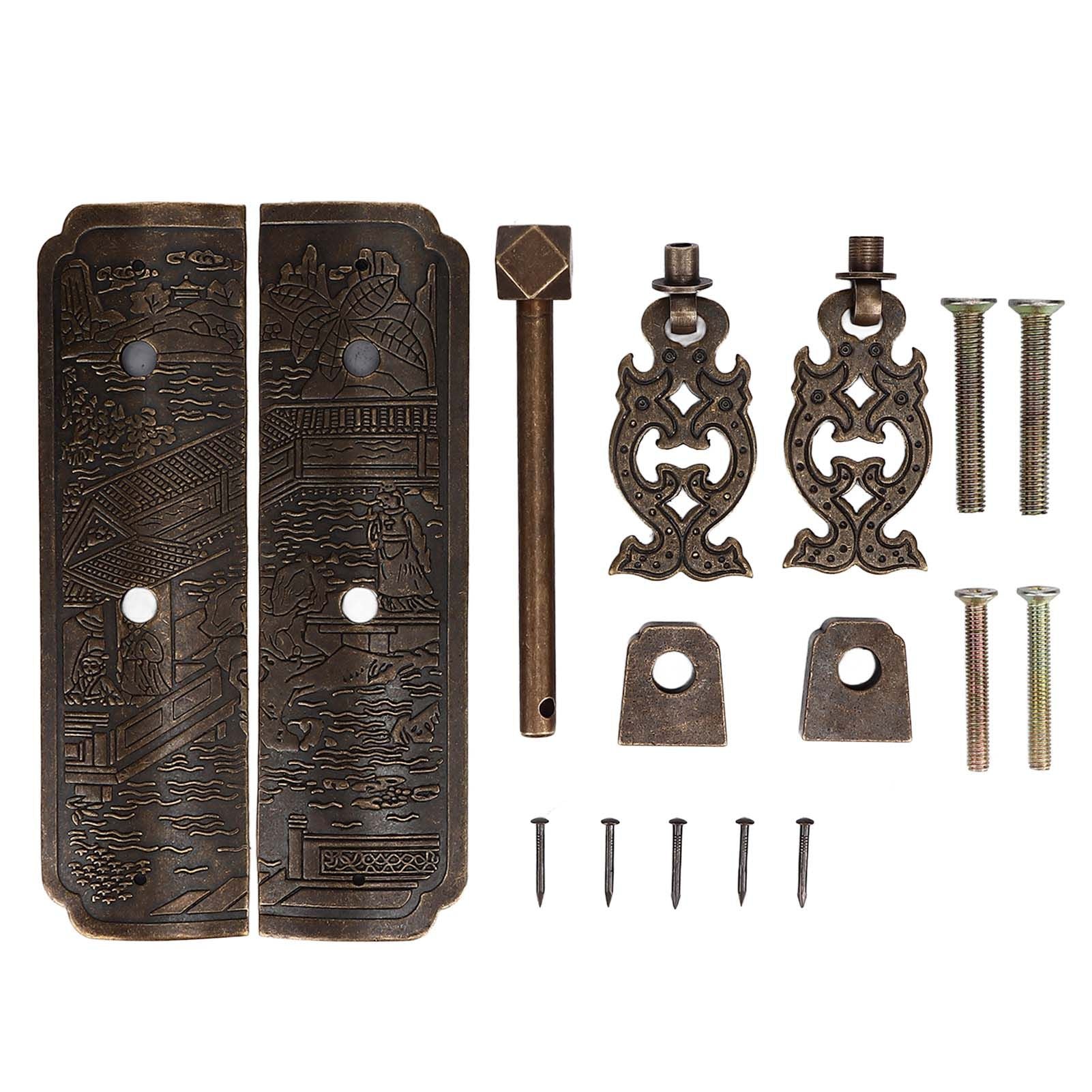 Antique Drawer Pendant Pulls Beautifully Engraved High Hardness Brass Book Cabinet Pull Handle for Dressers V1294-YM0523-3114220036111