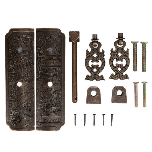 Antique Drawer Pendant Pulls Beautifully Engraved High Hardness Brass Book Cabinet Pull Handle for Dressers V1294-YM0523-3114220036111
