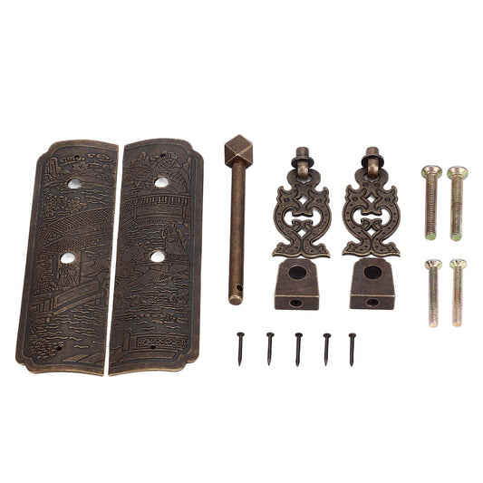 Antique Drawer Pendant Pulls Beautifully Engraved High Hardness Brass Book Cabinet Pull Handle for Dressers V1294-YM0523-3114220036111