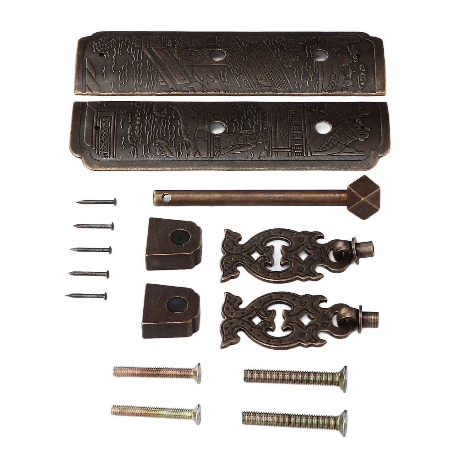 Antique Drawer Pendant Pulls Beautifully Engraved High Hardness Brass Book Cabinet Pull Handle for Dressers V1294-YM0523-3114220036111