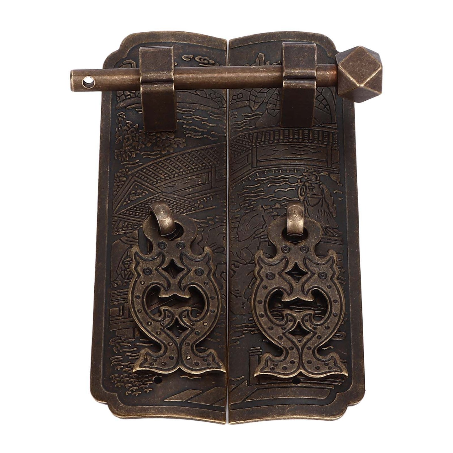 Antique Drawer Pendant Pulls Beautifully Engraved High Hardness Brass Book Cabinet Pull Handle for Dressers V1294-YM0523-3114220036111